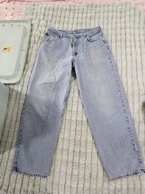 Classic Men's Light Blue Denim Jeans Vintage